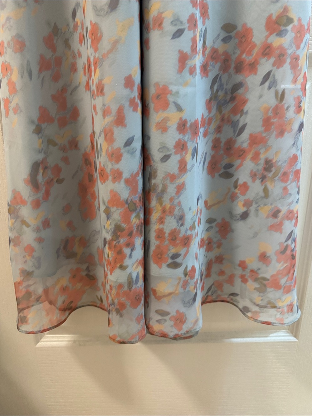 Steve Madden Floral Ruffle Maxi Dress in Light Blue and Coral XL - Picture 11 of 13